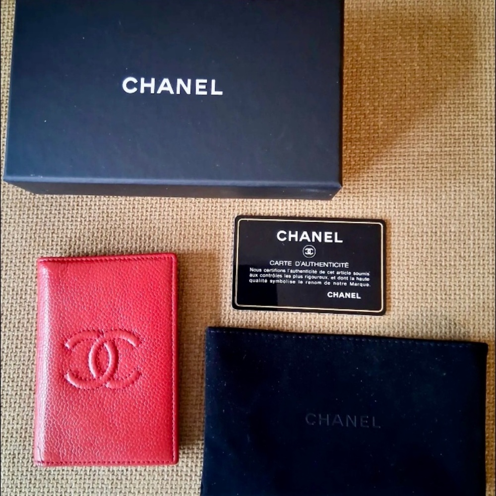 Red Chanel Card Holder